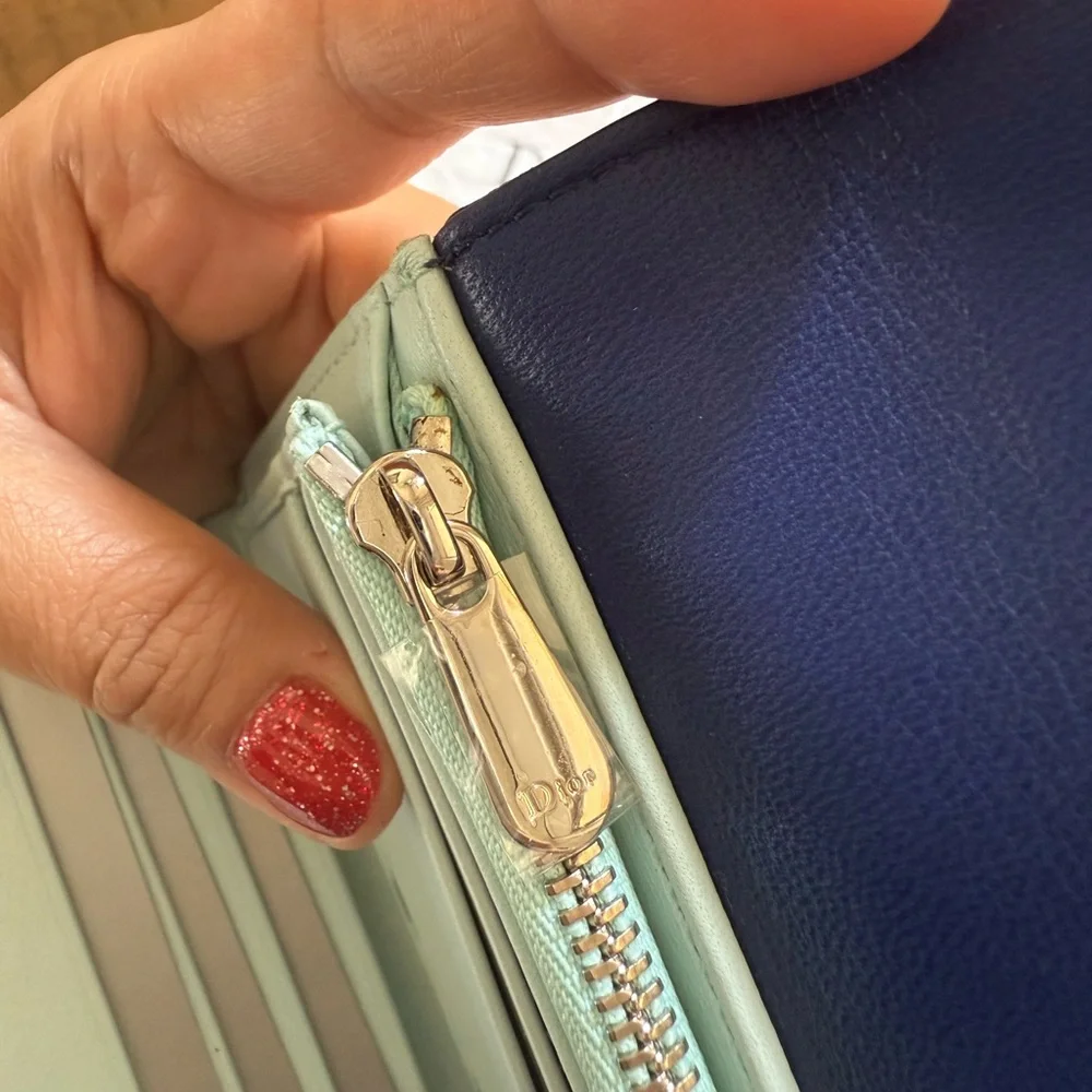 Dior Lambskin Blue Wallet